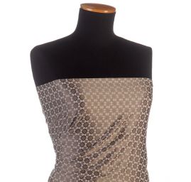 Žakárová látka s geometrickým vzorem béžová