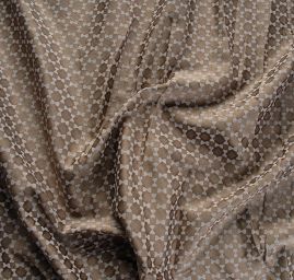 Žakárová látka s geometrickým vzorem béžová