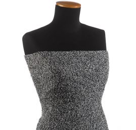 Kostýmová vlnená látka Bukle Art Fabrics čiernobiela