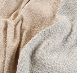 Kostýmová vlnená látka Bukle Art Fabrics šedobéžová