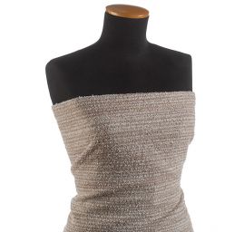 Kostýmová vlnená látka Bukle Art Fabrics hnědosmetanová
