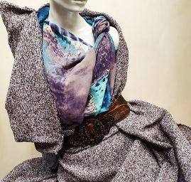 Kostýmová vlněná látka bukle Art Fabrics