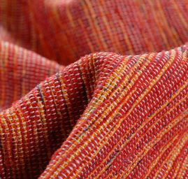 Kostýmová vlněná látka Art Fabrics červenožlutý melír