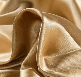 Satén taft pružný zlatohnědý