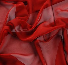 Šifon plise šanžán červenočerný
