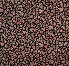 Hedvábný šifon motiv růží růžové