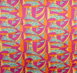 Jemný satén lesklý květy geometrické vzory