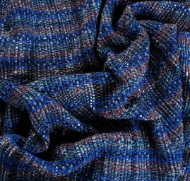 Ručně tkaná látka modrý melír