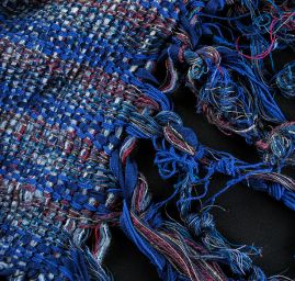 Ručně tkaná látka modrý melír