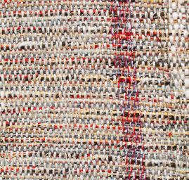 Ručně tkaná látka melír v zemitých barvách