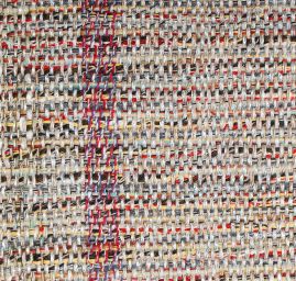 Ručně tkaná látka melír v zemitých barvách