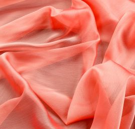 Šifon šanžán korálově červený