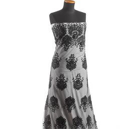 Krajka na tylu černá výšivka korálky