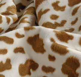 Imitace zvířecí srsti hnědá/smetanová