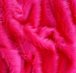 Imitace kožešiny neonově růžová