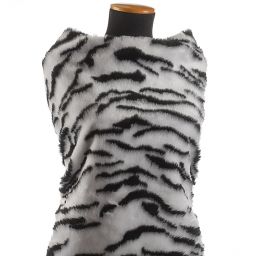 Imitácia zvieracej srsti strednej vlas biely tiger