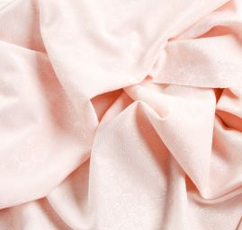 Žakárová látka vzor růže pastel růžová
