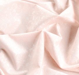 Žakárová látka vzor růže pastel růžová