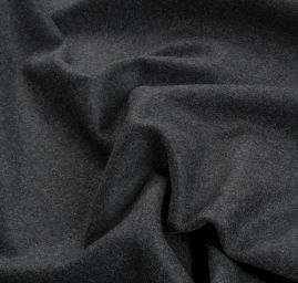 Vlněná kabátová látka oboustranná – tmavě šedá
