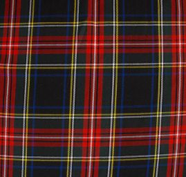 Kostýmová látka kostka tartan černočervená 