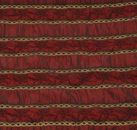 Taft s žakárovým vzorem protkaný lurexem vínová