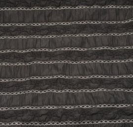 Taft s žakárovým vzorem protkaný lurexem tmavě šedá