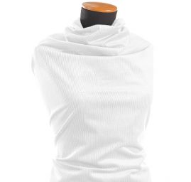 Manšestr nepružný bílý širší proužek