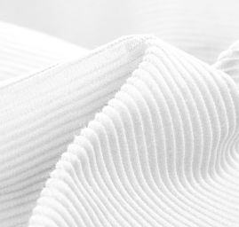 Manšestr nepružný bílý širší proužek