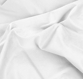 Manšestr nepružný bílý širší proužek