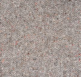 Látka na kabát vzor rybí kost hnědá/smetanová