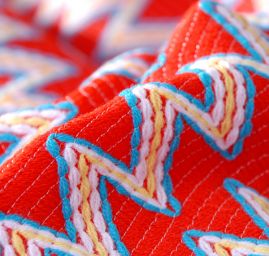 Efektní úplet "vlnka" červená