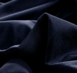 Bavlněný samet tm. modrý
