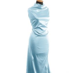 Pružný satén jemný světle modrý