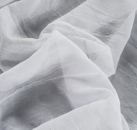 Šifon jemný kreš bílý