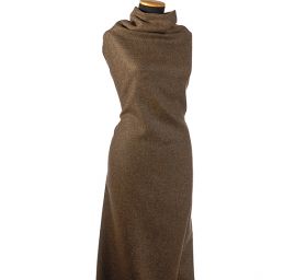 Vlněná teplejší kostýmovka hnědý tweed