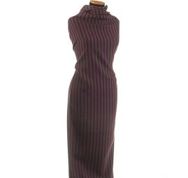 Flauš  vlna směs proužky olivová/fialová