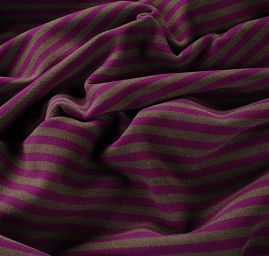 Flauš  vlna směs proužky olivová/fialová