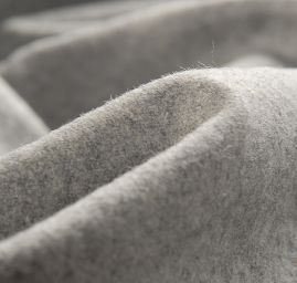 Vlněné sukno látka na teplý kostým/kabát šedá světlá