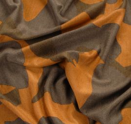 Viskozový úplet vzor maskáč okrová/hnědá