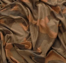 Viskozový úplet vzor maskáč šedá/hnědá