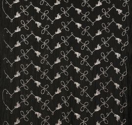 Taft kreš doplněn výšivkou černá/bílá