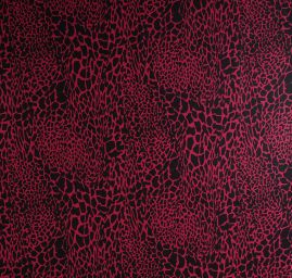 Šifon jemný zvířecí motiv černá růžová