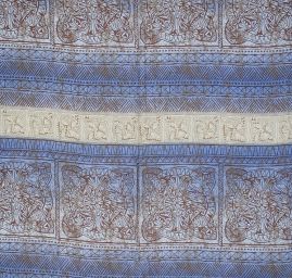 Viskózová letní látka vzor ornament modrá II.jakost