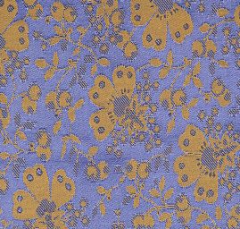 Brokát žakárová látka květy fialovožlutá