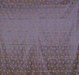 Brokát žakárová látka květy fialovožlutá