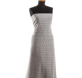 Hrubá krajka vzor drobných květů bílá