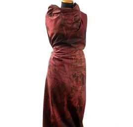 Pružný manšestr přelom století vínový