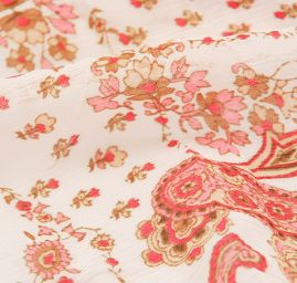 Šifón patchwork kašmír/květy