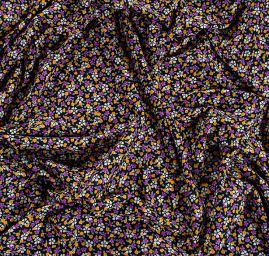 Úplet viskozový drobné květy fialové