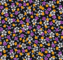 Úplet viskozový drobné květy fialové